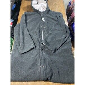 Surf Fur Hooded Parka Mens Medium Black Snap Fleece Long Sleeve 27pit2pit/48L